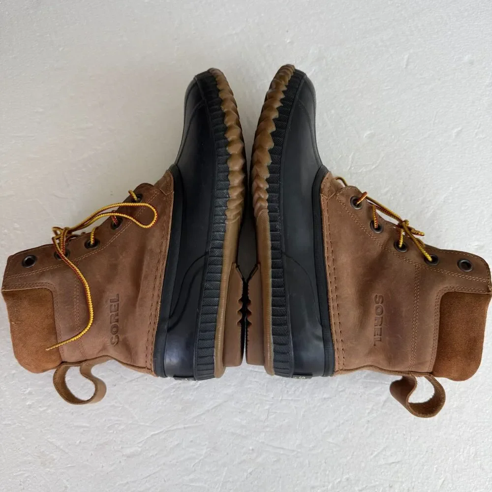 Size 10 - SOREL MENS CHEYANNE II LACE DUCK BOOT Rain Work Boots Leather Rubber